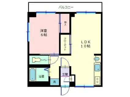 保永ビル(1LDK/2階)の間取り写真