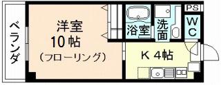 すまい4(1K/3階)の間取り写真