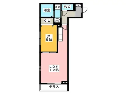 ロイジェント井荻C棟(1LDK/1階)の間取り写真