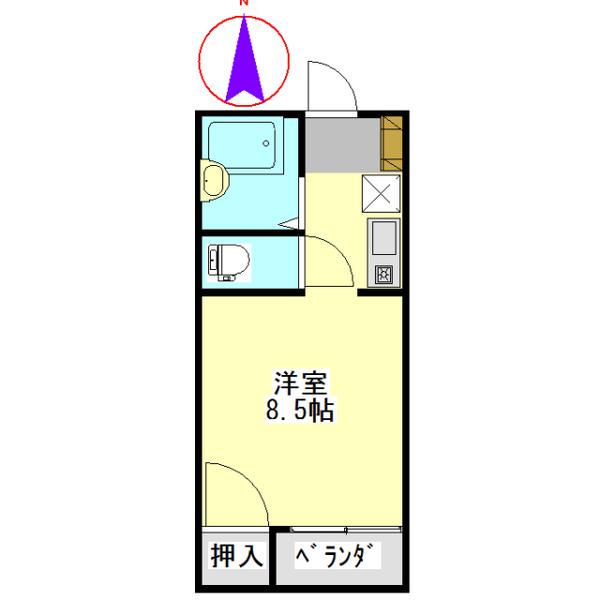 SKYROCKET II(ワンルーム/1階)の間取り写真