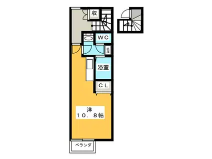 フィアス東島(ワンルーム/2階)の間取り写真