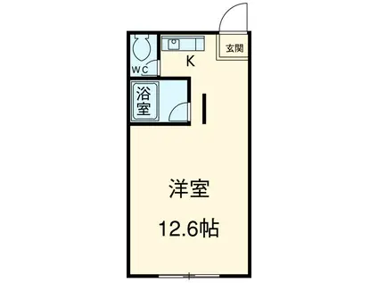 広栄荘7棟(ワンルーム/1階)の間取り写真