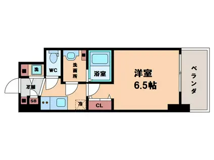 スプランディッド阿倍野(1K/6階)の間取り写真
