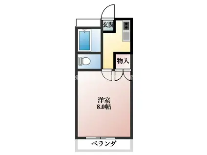 エレファントマンション8(1K/2階)の間取り写真