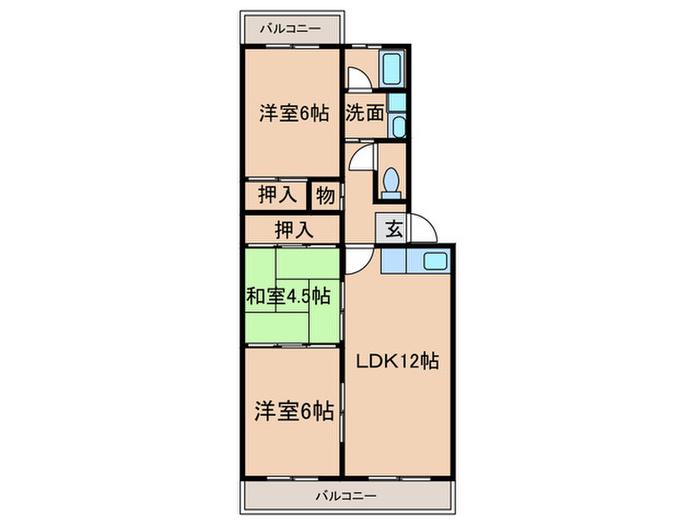 ディナスティ(3LDK/2階)の間取り写真