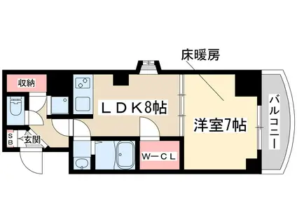 ノルデンタワー新大阪アネックスA棟(1LDK/22階)の間取り写真
