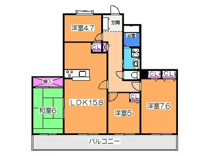 ベルマージュ堺(4LDK/36階)の間取り写真