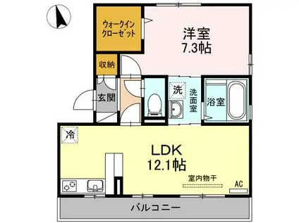 ハイツ田中III(1LDK/2階)の間取り写真