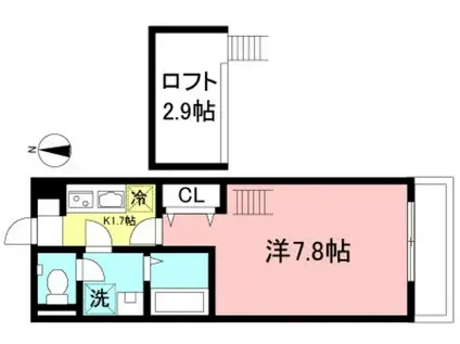 京王線 仙川駅 徒歩11分 2階建 築15年(1K/2階)の間取り写真