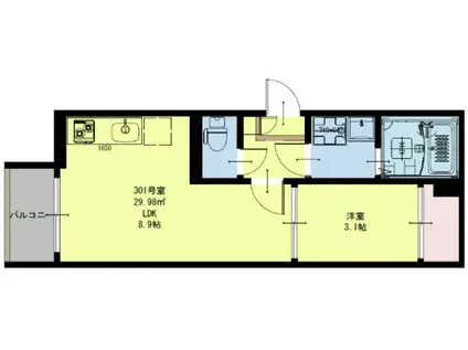 REGALEST仙台長町C(1LDK/3階)の間取り写真