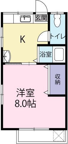 コーポ桑村(1K/1階)の間取り写真