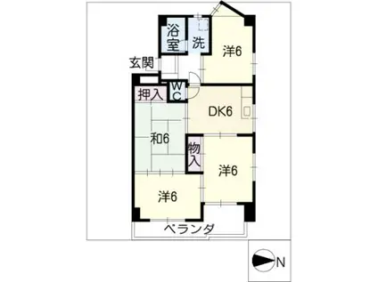 第二安井ビル(4DK/4階)の間取り写真