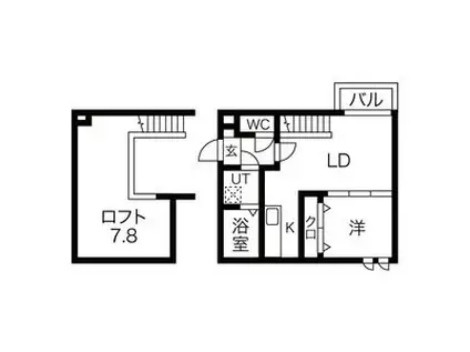 アステール (1LDK/1階)の間取り写真