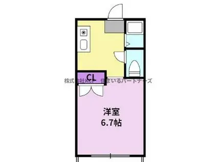 グランジュテ矢取(ワンルーム/1階)の間取り写真