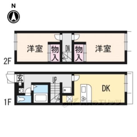 レオパレスいわき(2DK/1階)の間取り写真