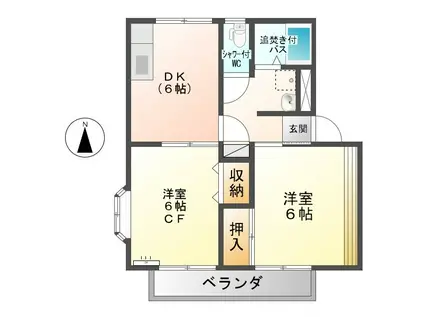 フォルテ丸子 A棟(2DK/2階)の間取り写真