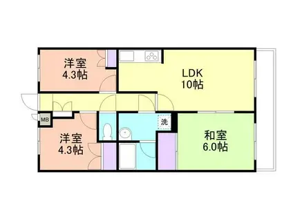 メゾン梶取(3LDK/5階)の間取り写真