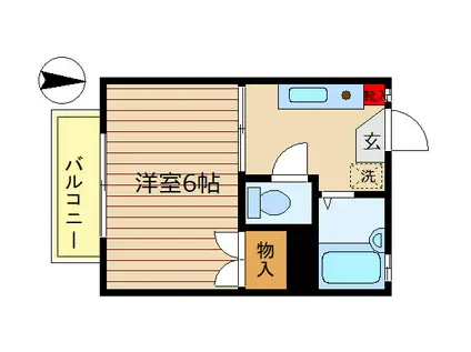 パークサイド駒沢B(1K/2階)の間取り写真