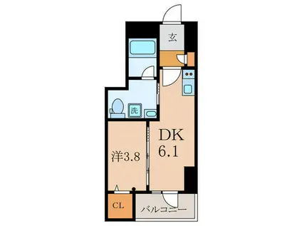 WHARF駒込(1DK/10階)の間取り写真