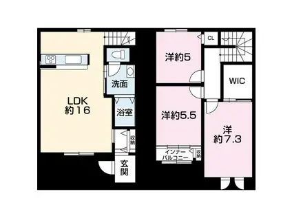 シャーメゾン辻井B(3LDK/1階)の間取り写真