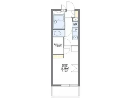 レオパレスイターナル原(1K/1階)の間取り写真