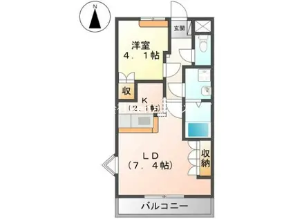 レジデンス城西I(1LDK/1階)の間取り写真