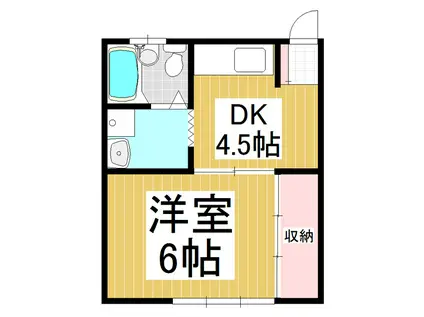 メゾン柏原B(1DK/2階)の間取り写真