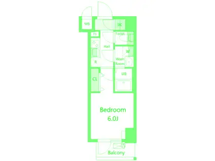 S―RESIDENCE横濱吉野町BURGEON(1K/2階)の間取り写真