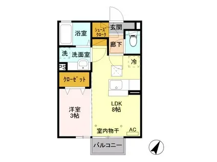 イル カステッロ(1LDK/1階)の間取り写真