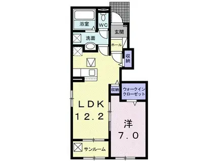 ボンヌ カリテ(1LDK/1階)の間取り写真