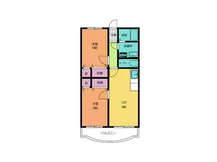 アーバンコートII(2LDK/2階)の間取り写真