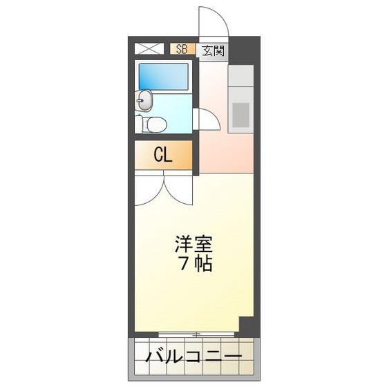ウエストボックス(ワンルーム/3階)の間取り写真