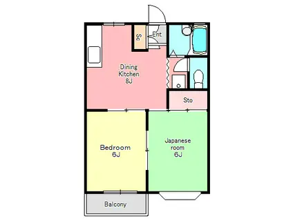 シャルマン・ヨコハマC(2DK/1階)の間取り写真