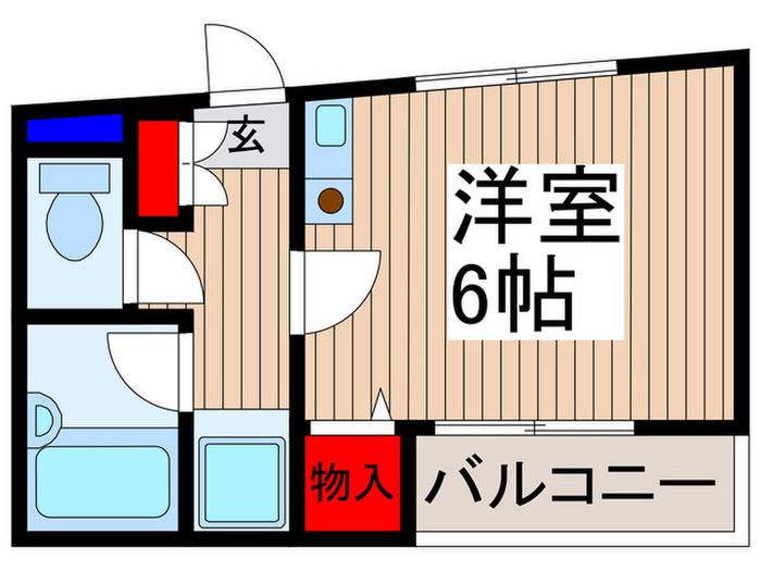 モンシャトー参番館(ワンルーム/2階)の間取り写真