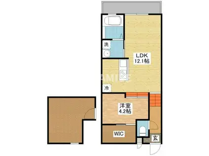 MODERN PALAZZO諫早LUCE(1SLDK/1階)の間取り写真