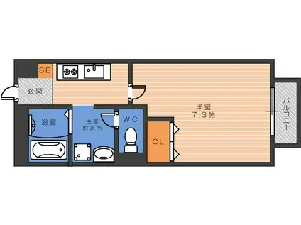 PIN・BONHEUR(1K/1階)の間取り写真