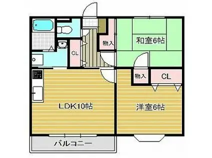 メゾン東大沼(2LDK/1階)の間取り写真
