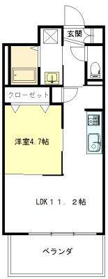 MS FIORE(1LDK/2階)の間取り写真