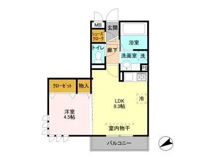 TIP TOP MASUKO(1LDK/1階)の間取り写真