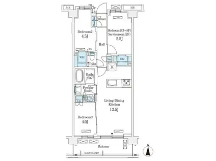 アヴァンカーサ町屋(2SLDK/2階)の間取り写真