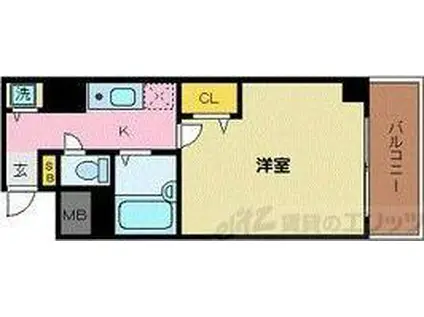 メゾン・ド・ヴィレ茨木(1K/3階)の間取り写真