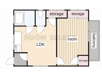 FLAT(1LDK/2階)の間取り写真