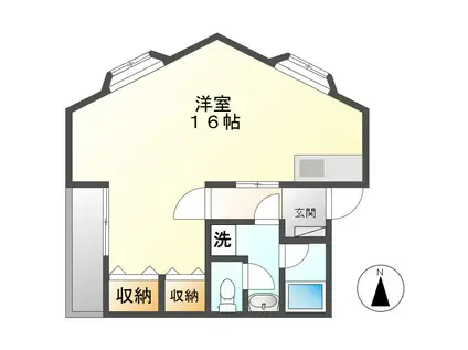 ぴりおど青江(ワンルーム/2階)の間取り写真