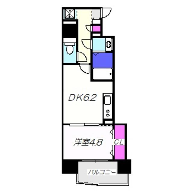 KMレジデンス堺東駅前(1DK/9階)の間取り写真