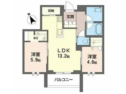シャーメゾンサクラスクエア本郷(2LDK/3階)の間取り写真