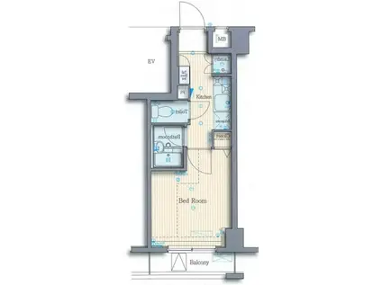 グラントゥルース大森プレミオ(1K/3階)の間取り写真