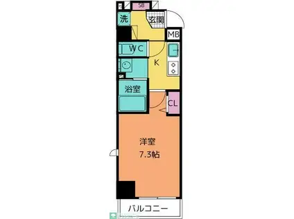 ラグゼナ上前津(1K/3階)の間取り写真