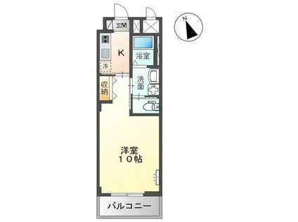 COLLSOLEIL(1K/1階)の間取り写真