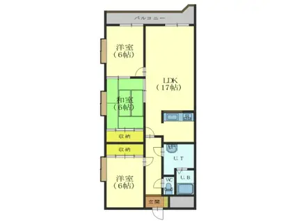 ミリオンパレス駒場(3LDK/2階)の間取り写真