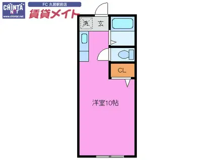 メゾンアミアミ(ワンルーム/2階)の間取り写真